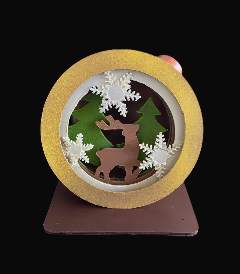 Bauble Scene Reindeer & Snowflakes