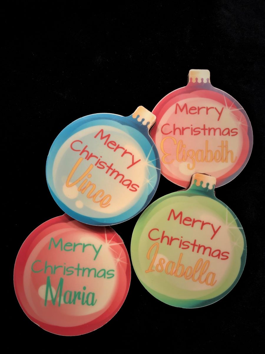 Custom Flat Printed Chocolate Bauble