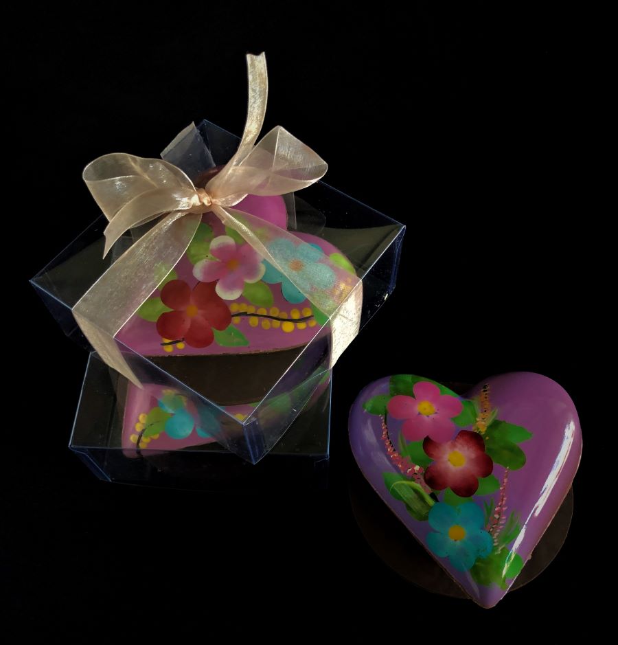 Floral Hand-painted Heart Choc Box