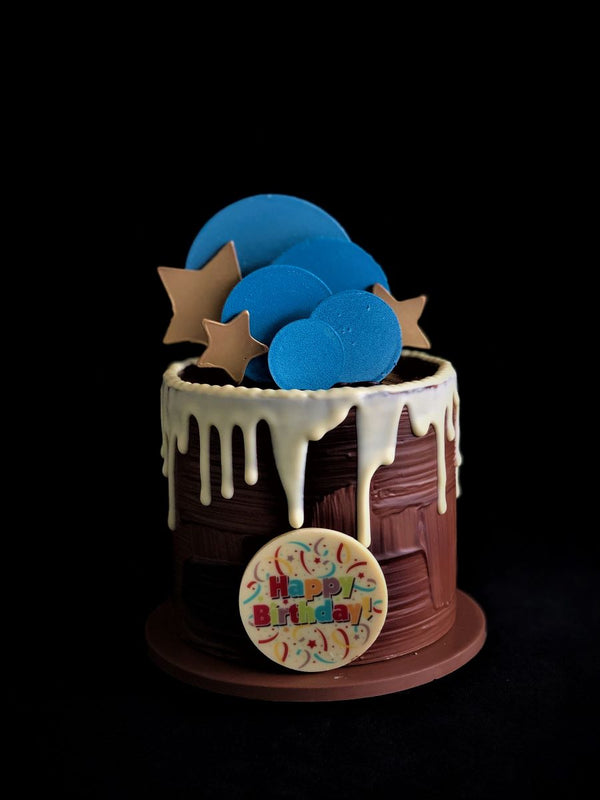 Blue Circle Smash Cake