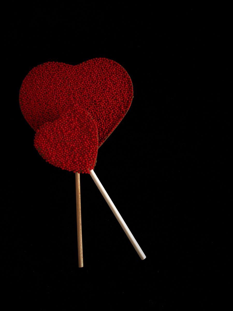 Chocolate Love Heart Lollipops Small