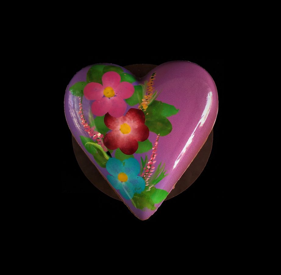 Floral Hand-painted Heart Choc Box