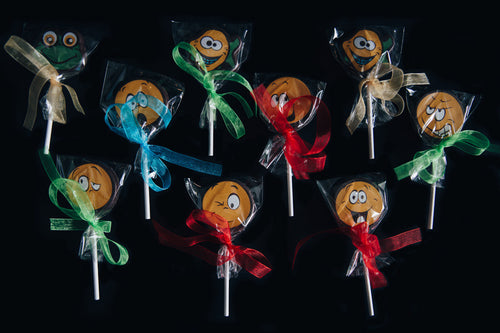 Crazy Funny Face Chocolate Lollipops